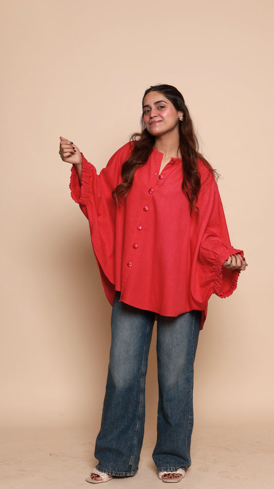 Scarlet Ruffle Shirt