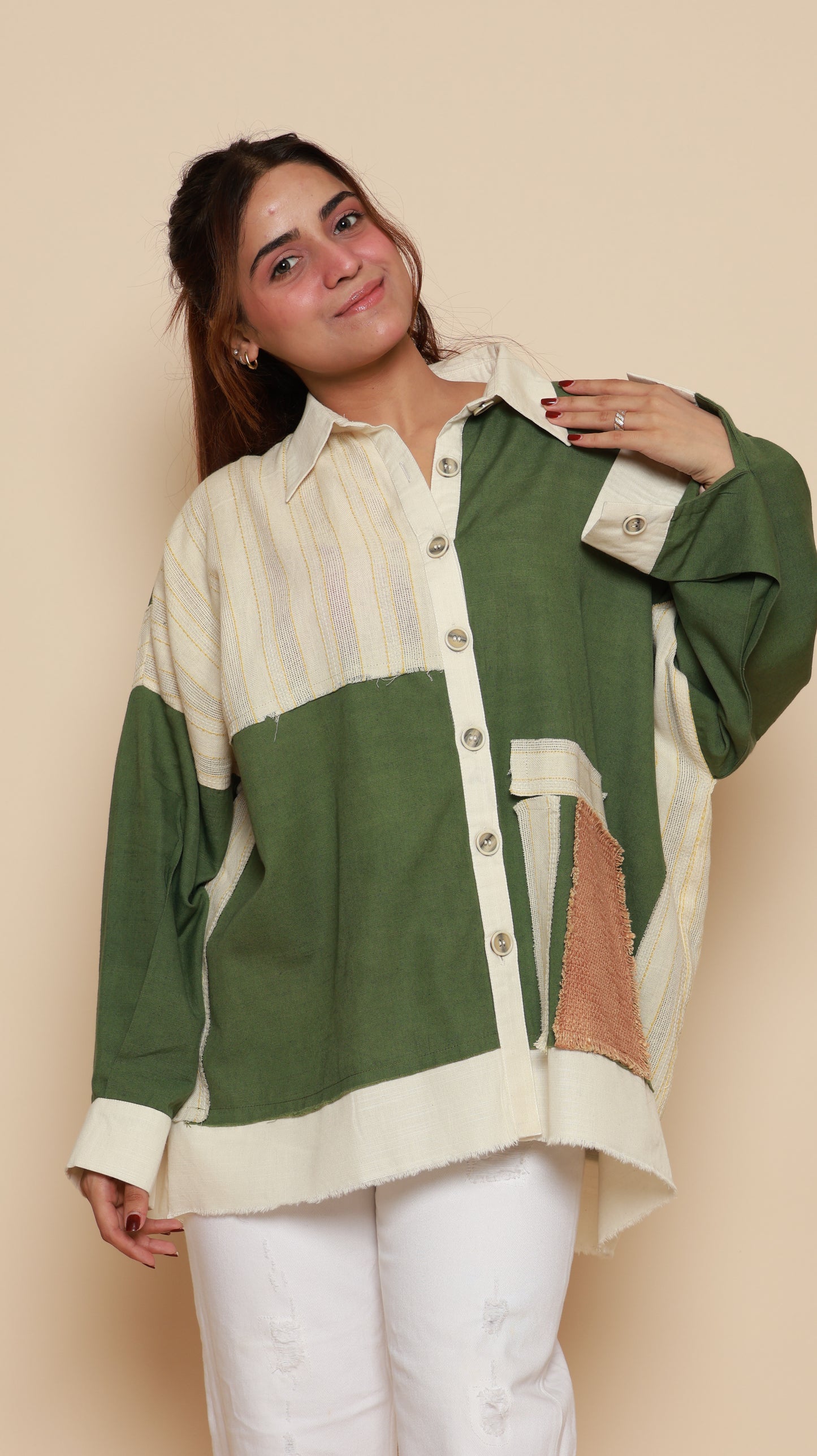 Raw Olive Patch Shirt