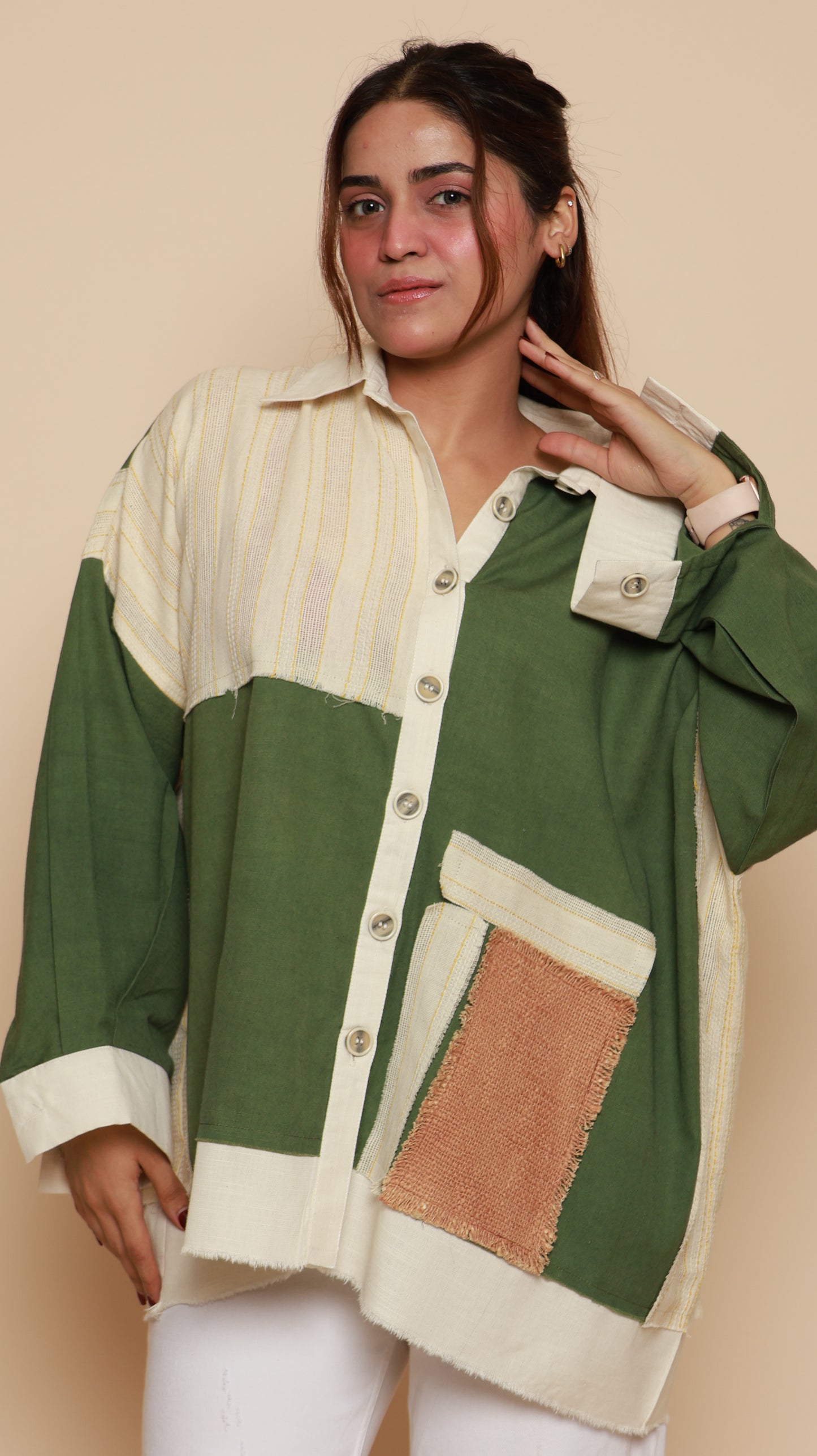 Raw Olive Patch Shirt