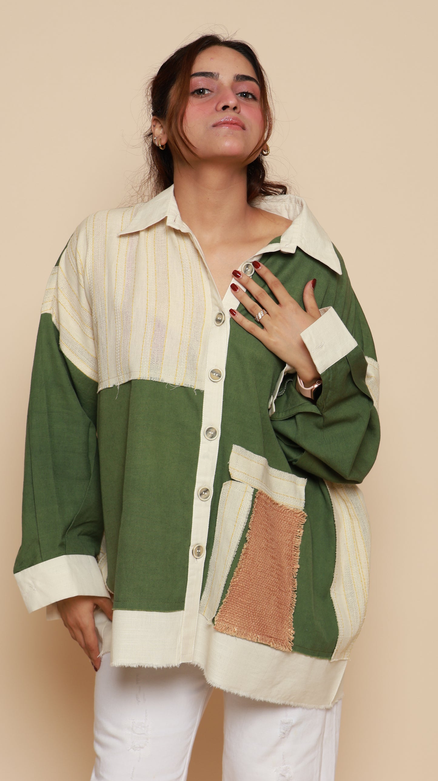 Raw Olive Patch Shirt