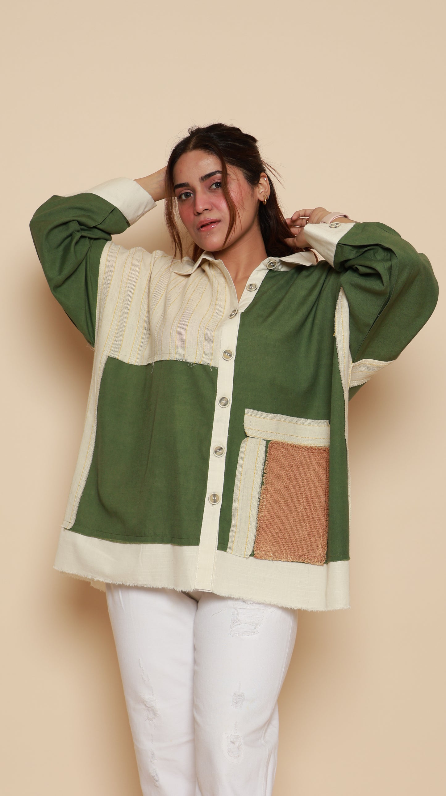 Raw Olive Patch Shirt