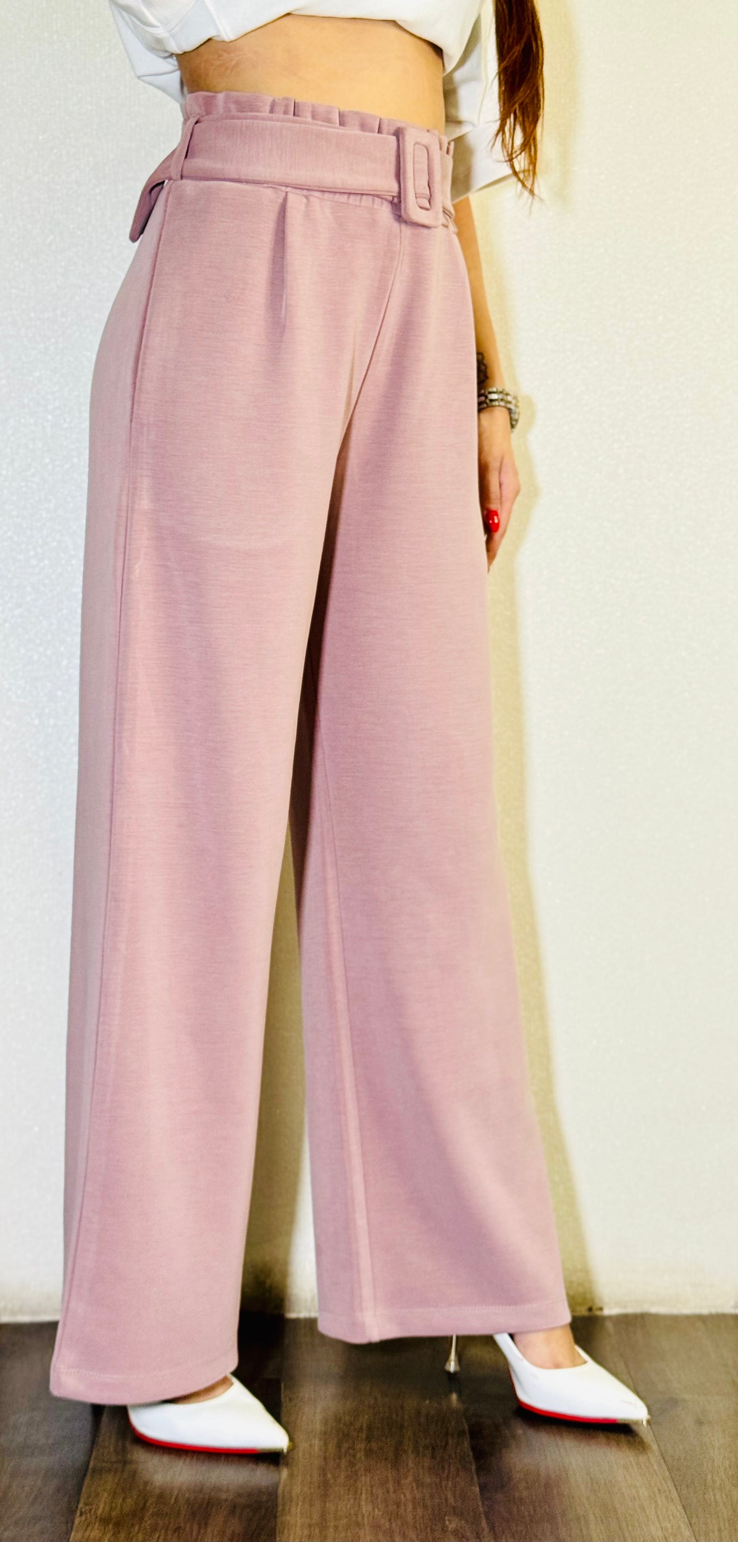 Mauve Belted Pants
