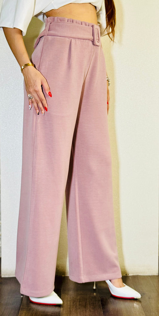Mauve Belted Pants