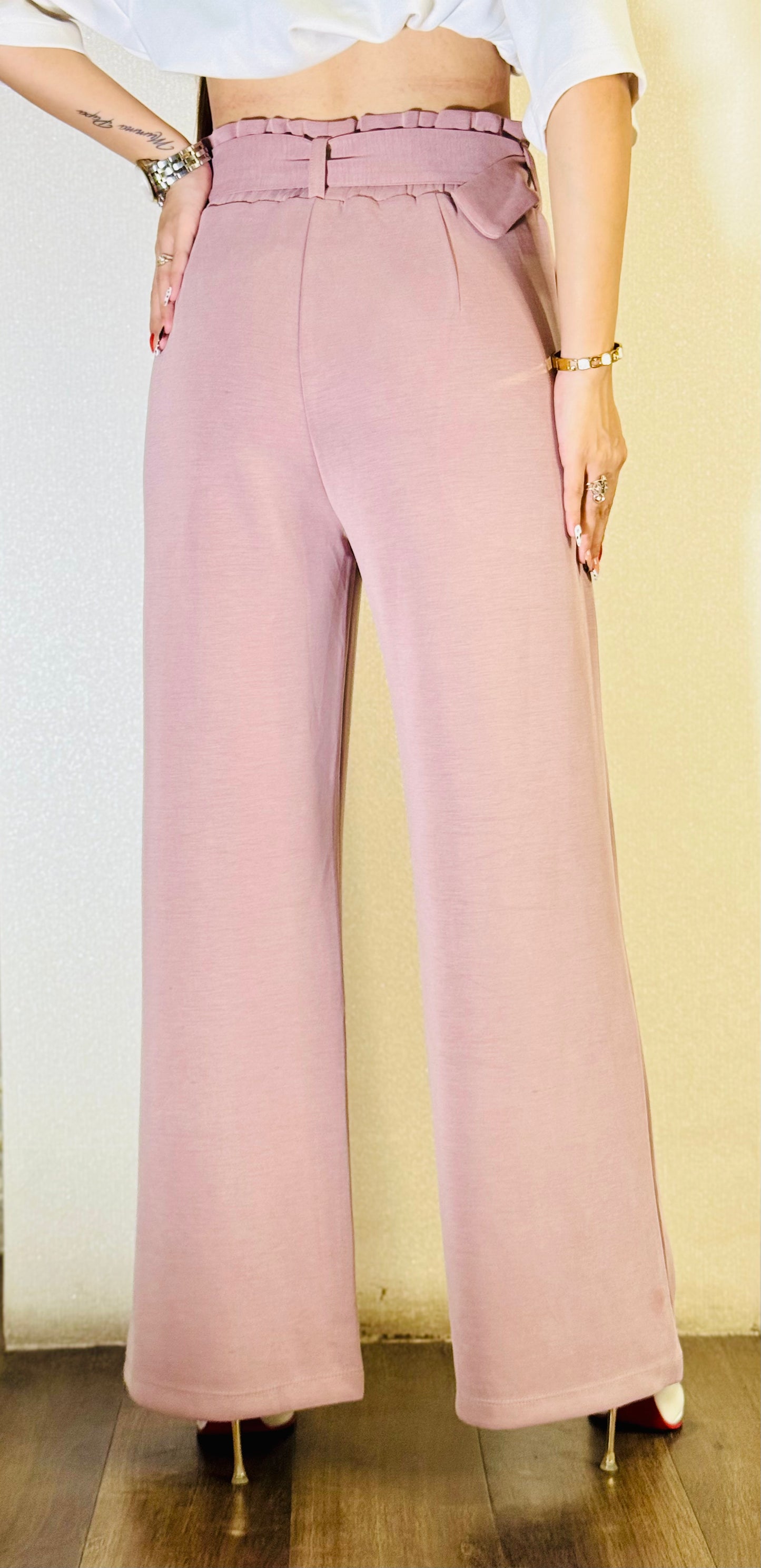 Mauve Belted Pants