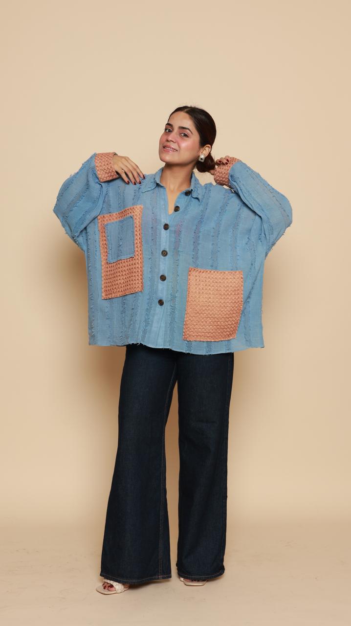Waffle Blue Shirt