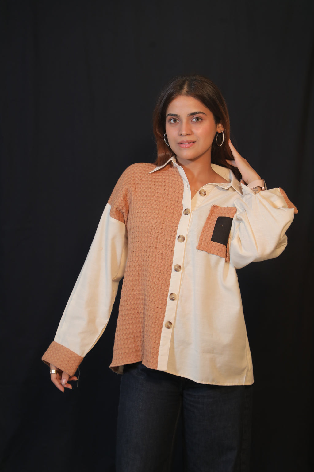 White Waffle Shirt