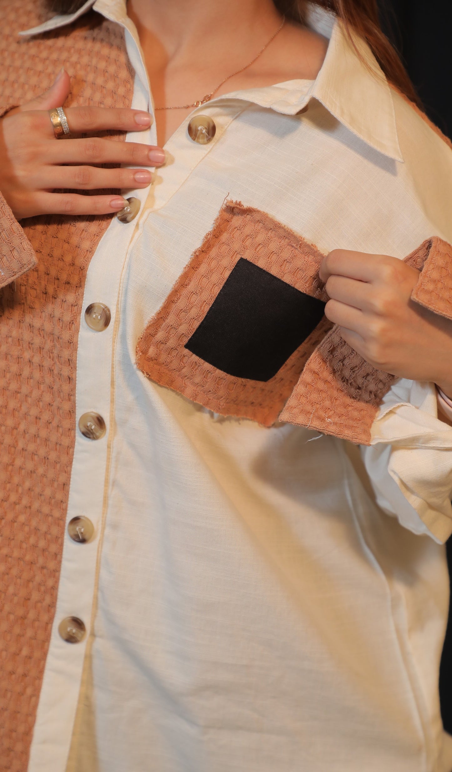 White Waffle Shirt