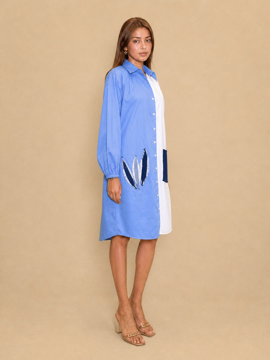 Skyline Patch Shirt Dress
