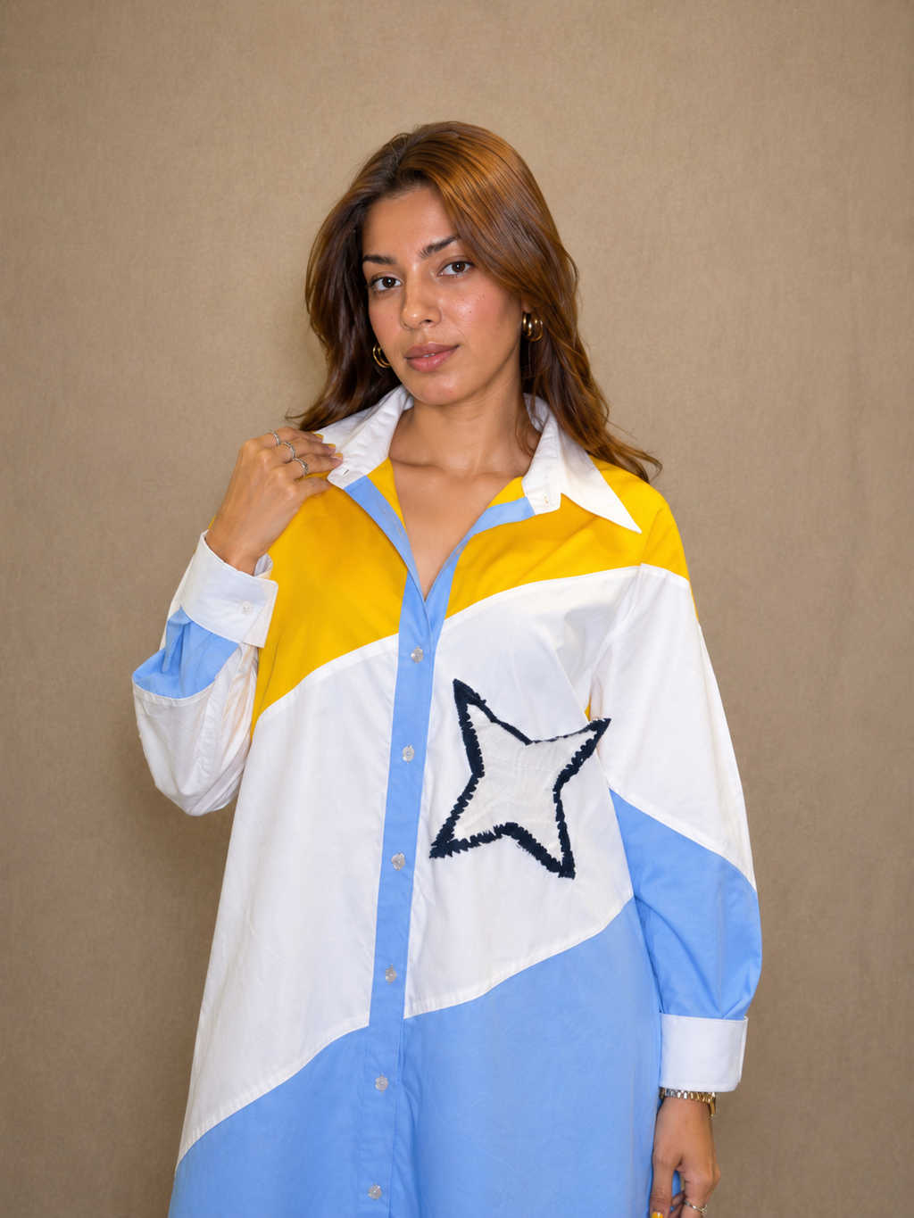Starlit Horizon Shirt Dress