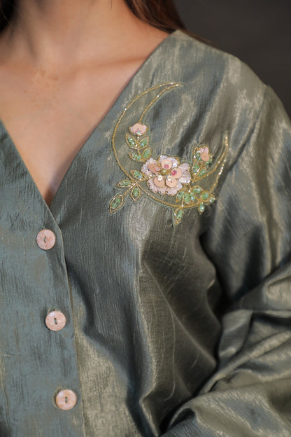 Olive Grace Embroidered Shirt
