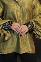 Lime Glint Embroidered Shirt