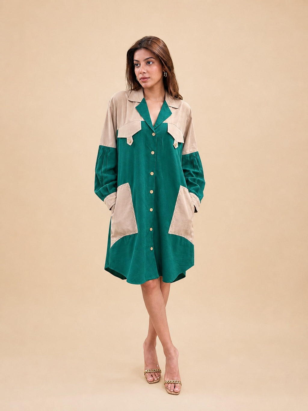 Verdant Trail Shirt Dress
