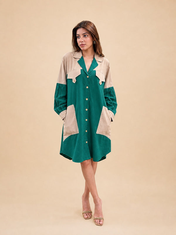 Verdant Trail Shirt Dress
