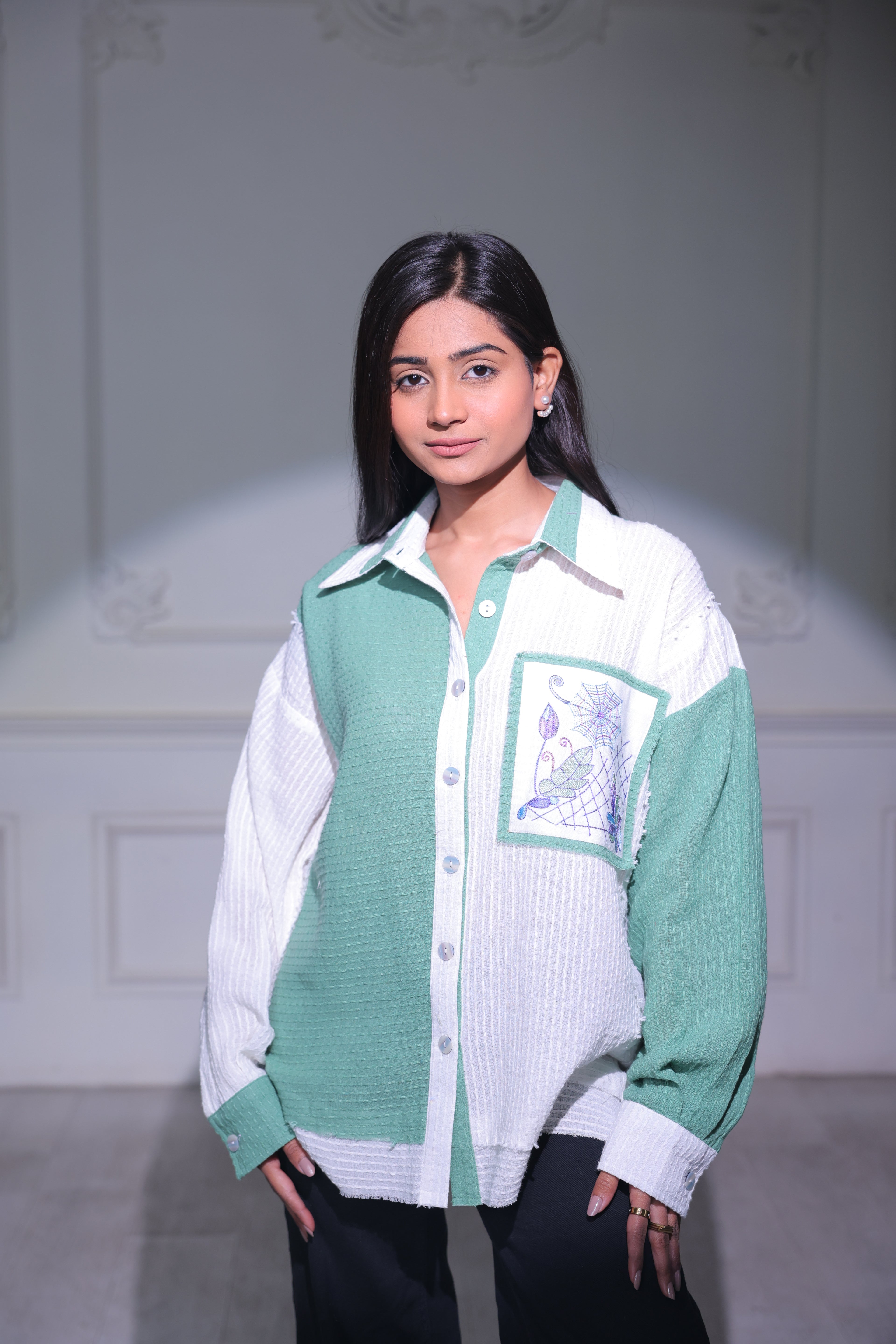 Olive bloom shirt