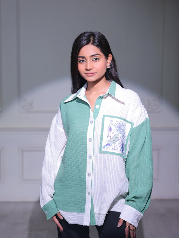 Olive bloom shirt