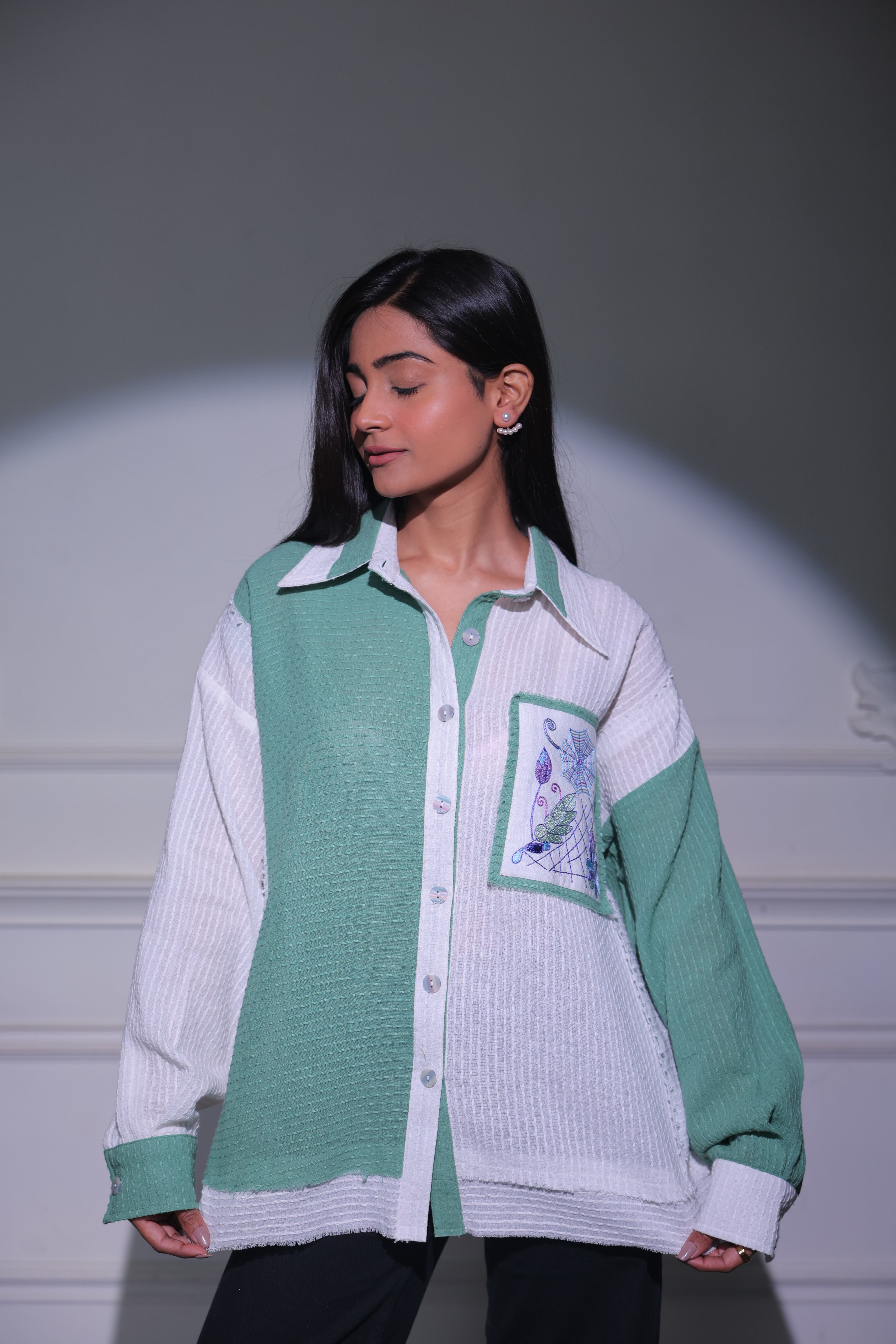 Olive bloom shirt