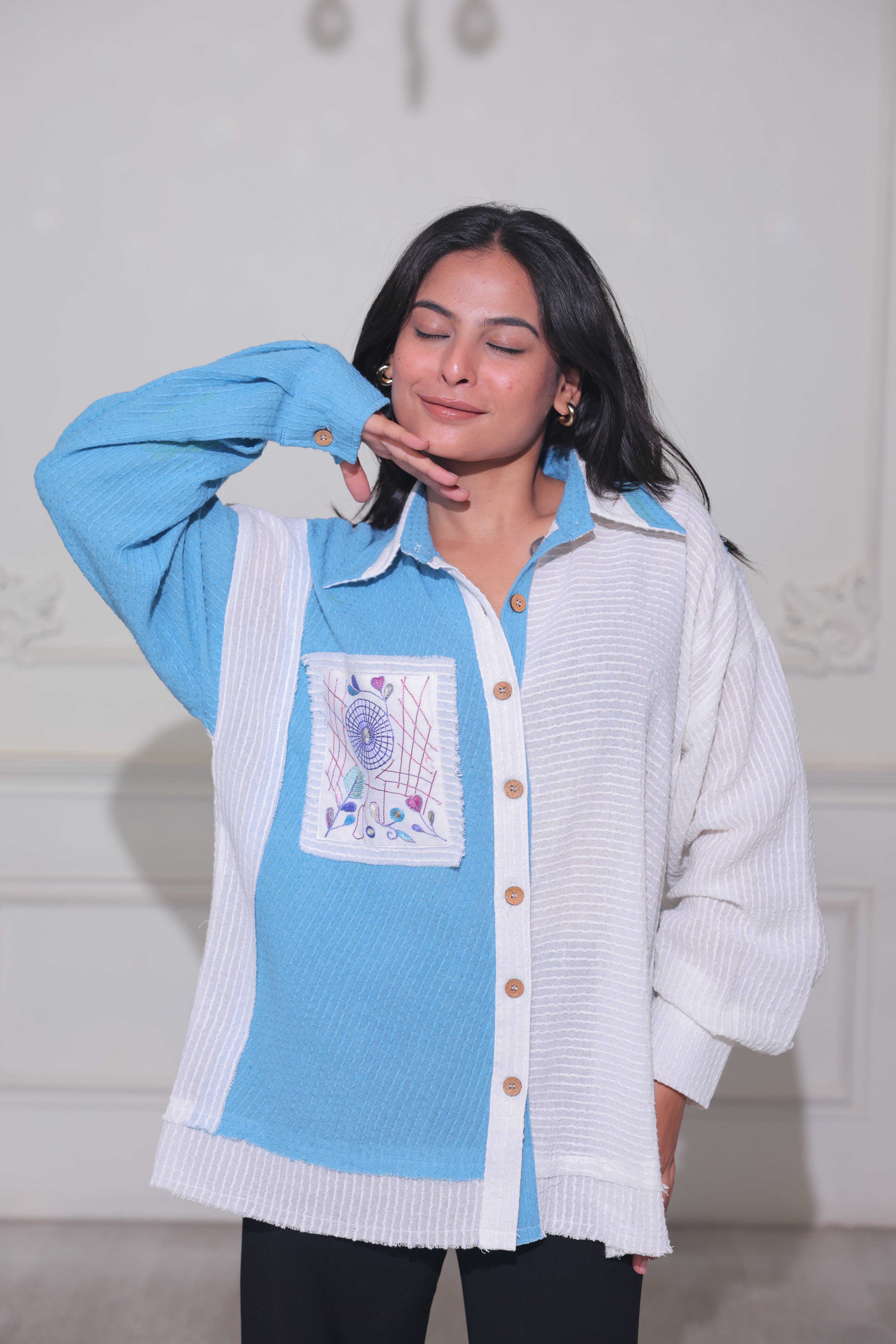Blue Bloom  Shirt