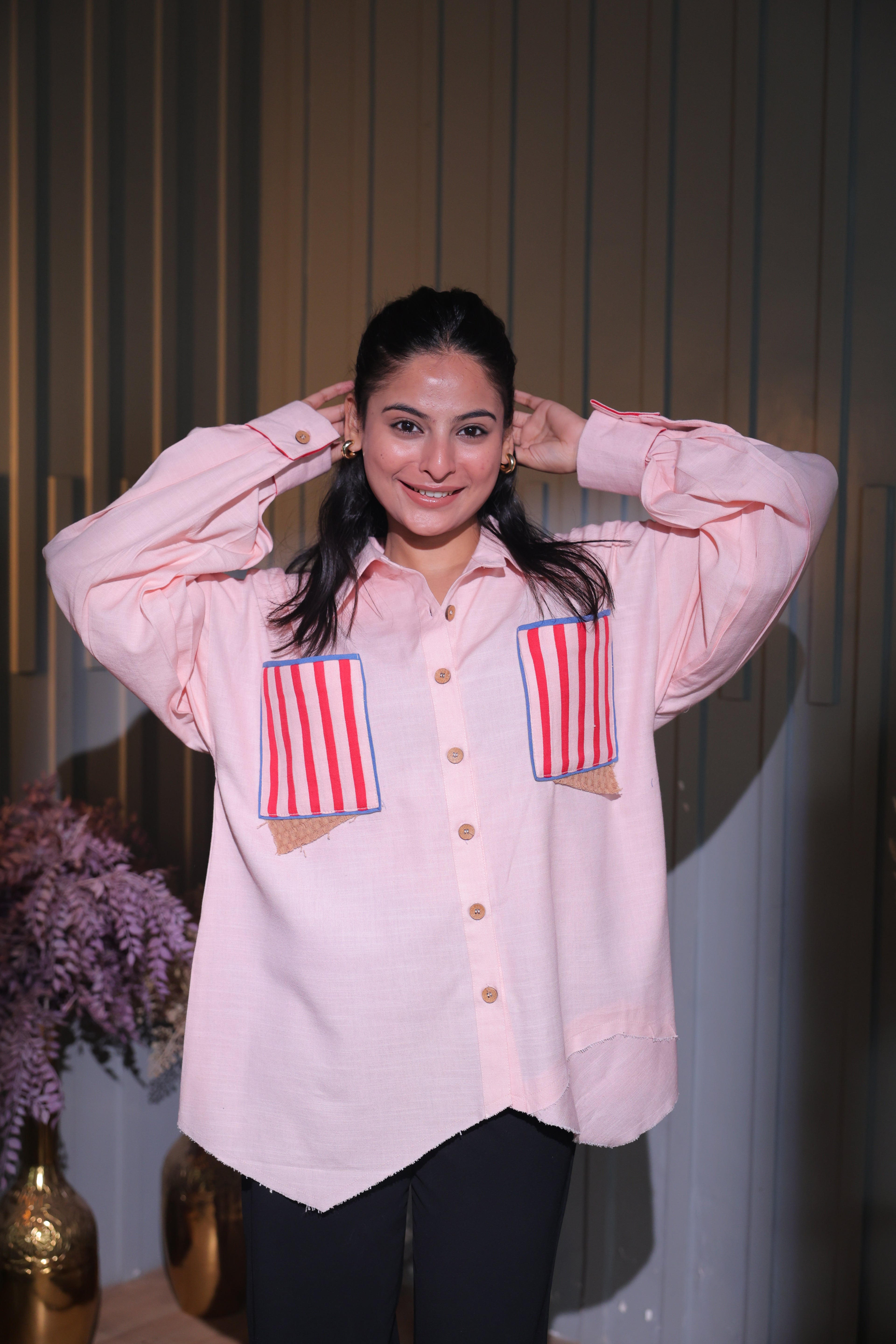Cherry Stripe Pocket Shirt
