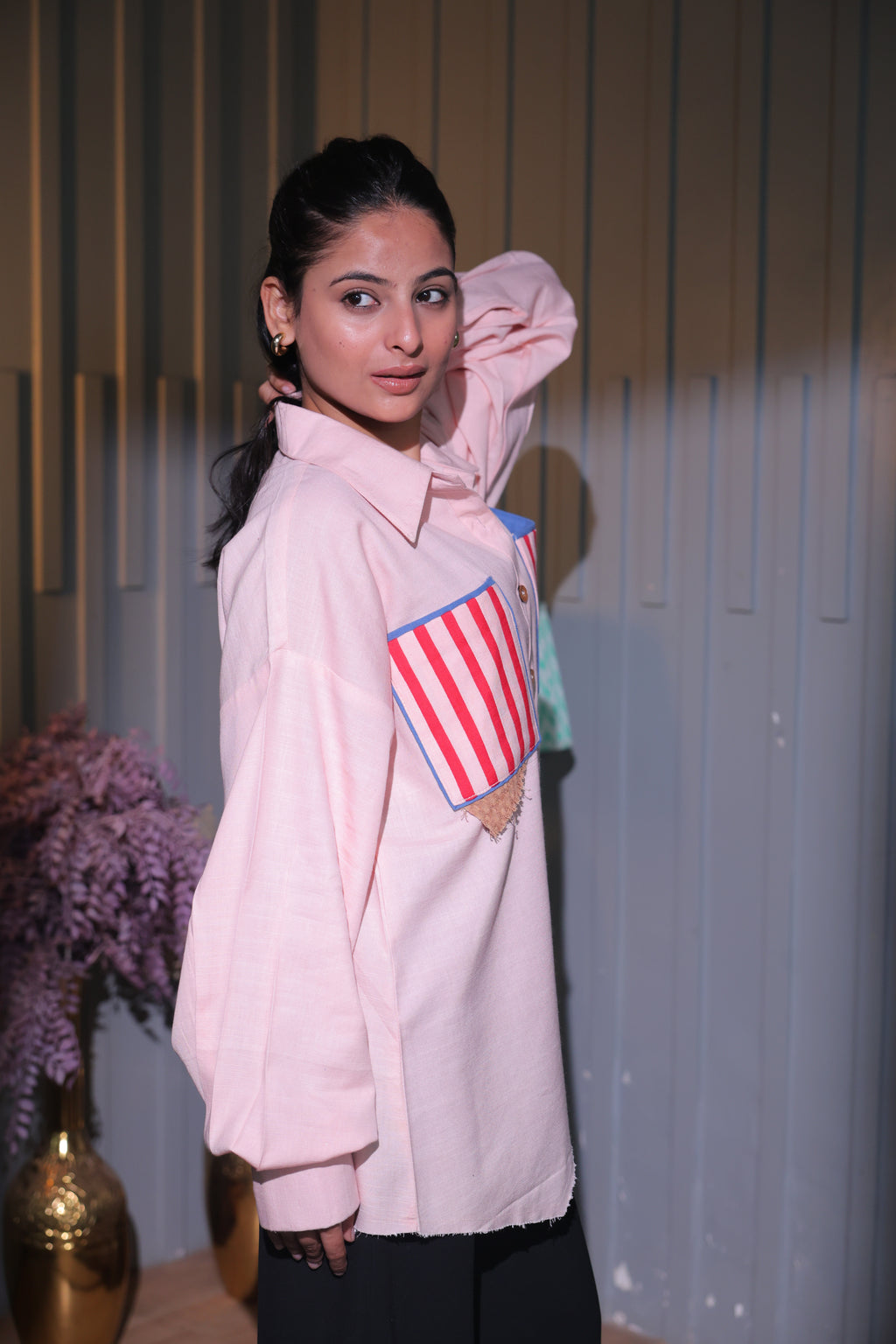 Cherry Stripe Pocket Shirt