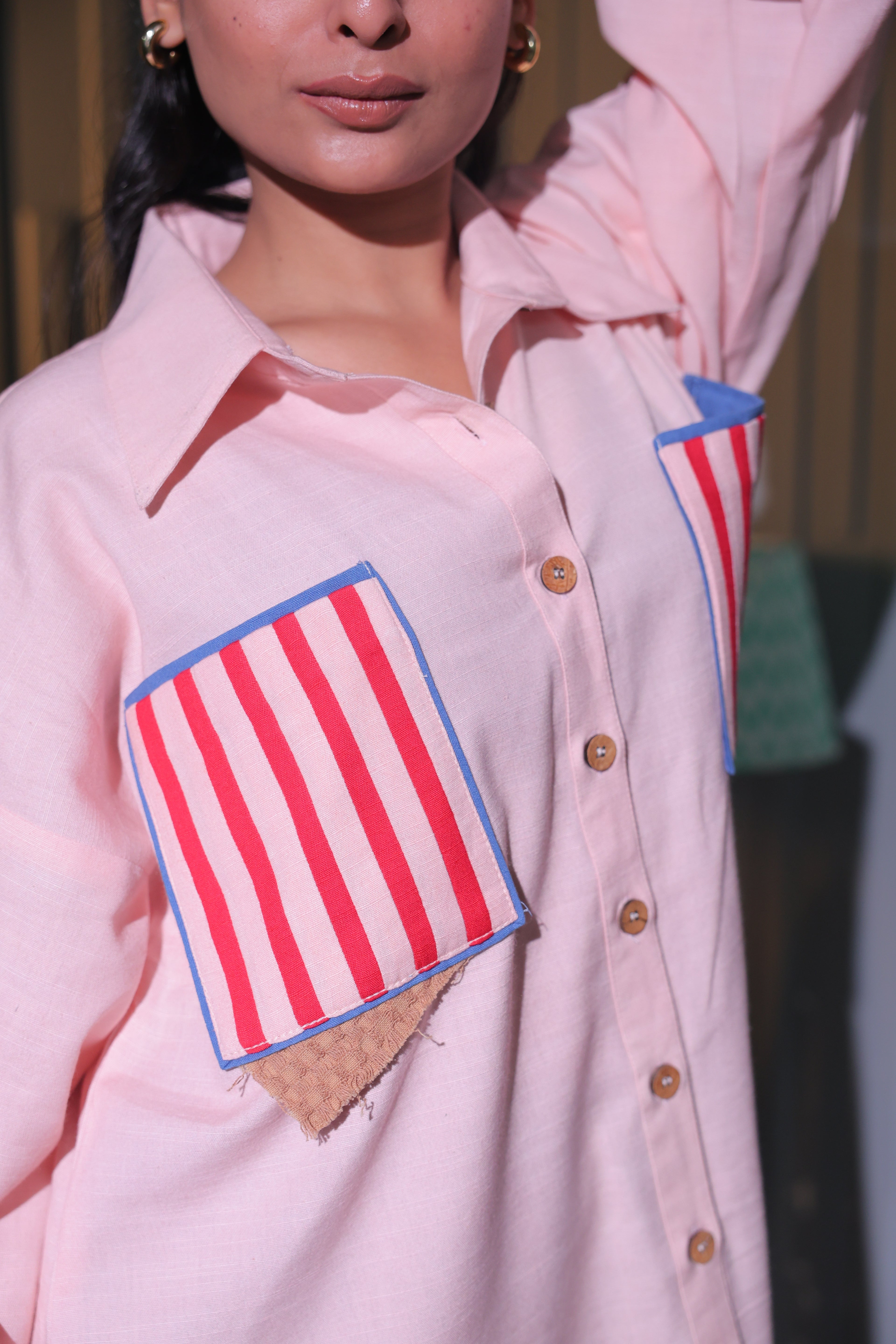 Cherry Stripe Pocket Shirt
