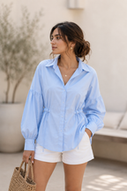 Ocean Blue Corset Shirt