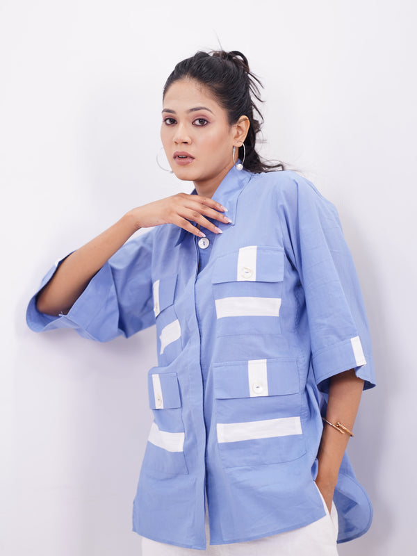 Grid Blue Shirt