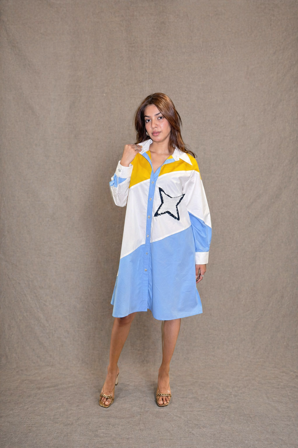 Starlit Horizon Shirt Dress