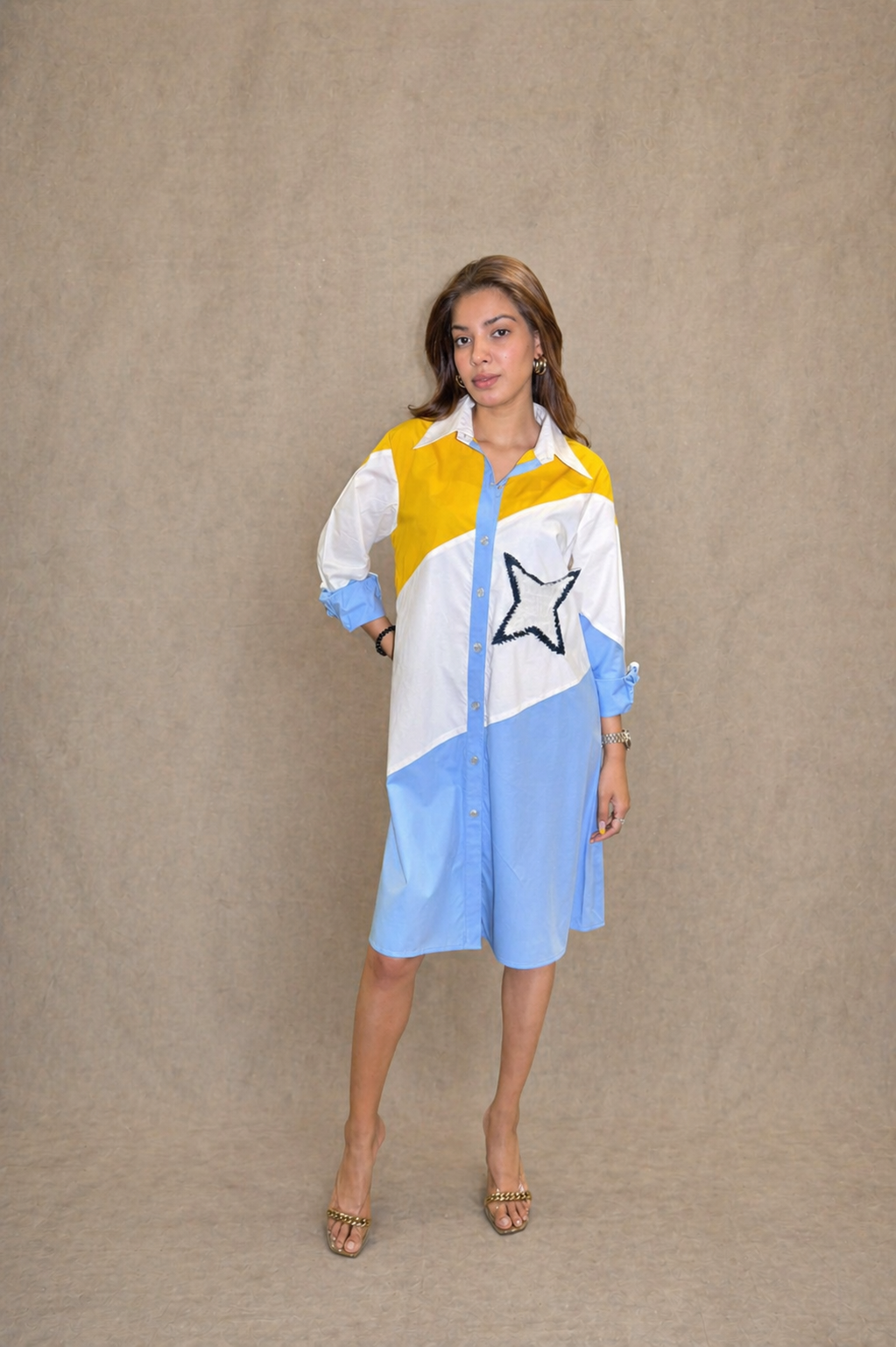 Starlit Horizon Shirt Dress