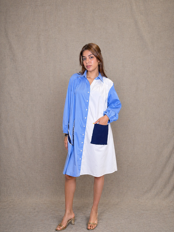 Skyline Patch Shirt Dress