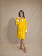 Golden Hour Pleated Shirt Dress