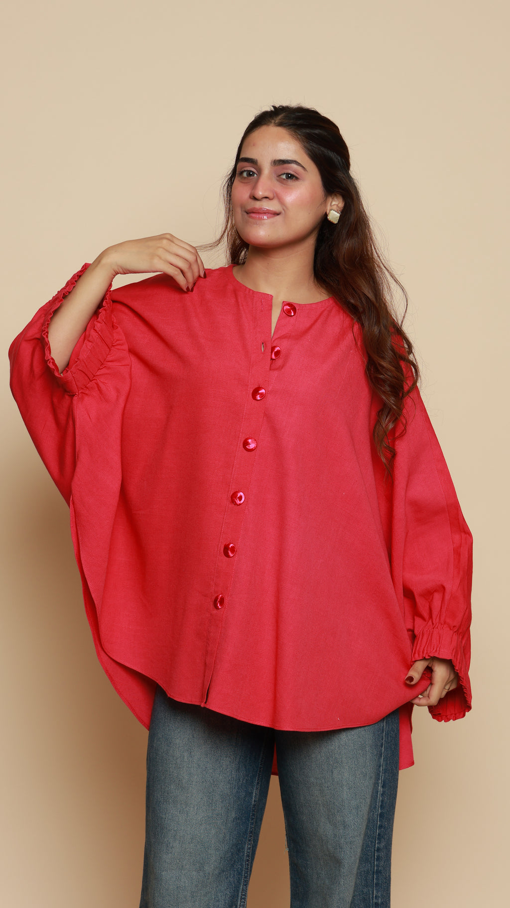 Scarlet Ruffle Shirt