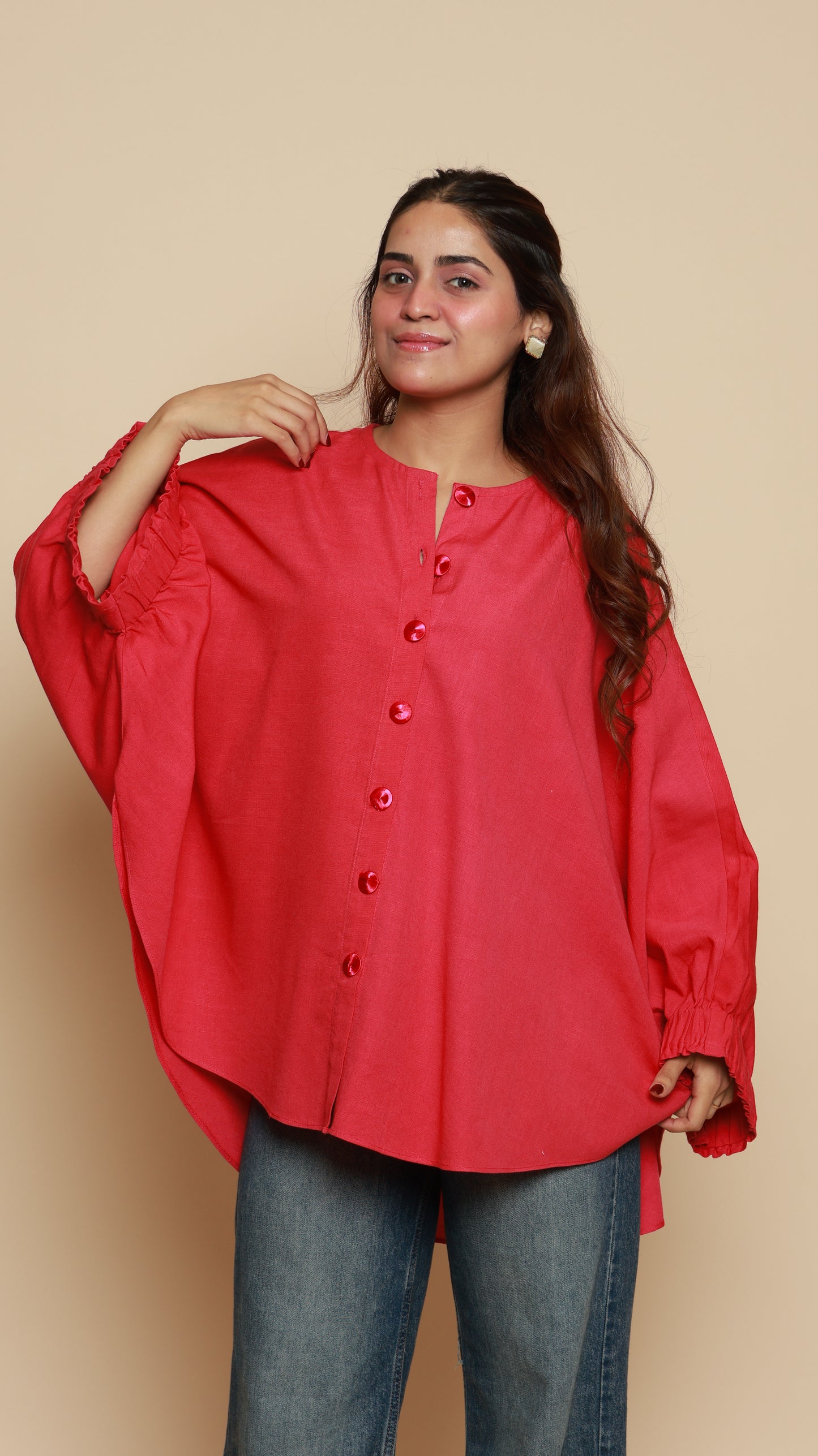Scarlet Ruffle Shirt