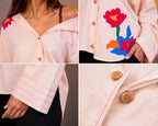 Blush Bloom Hand Embroidered Shirt