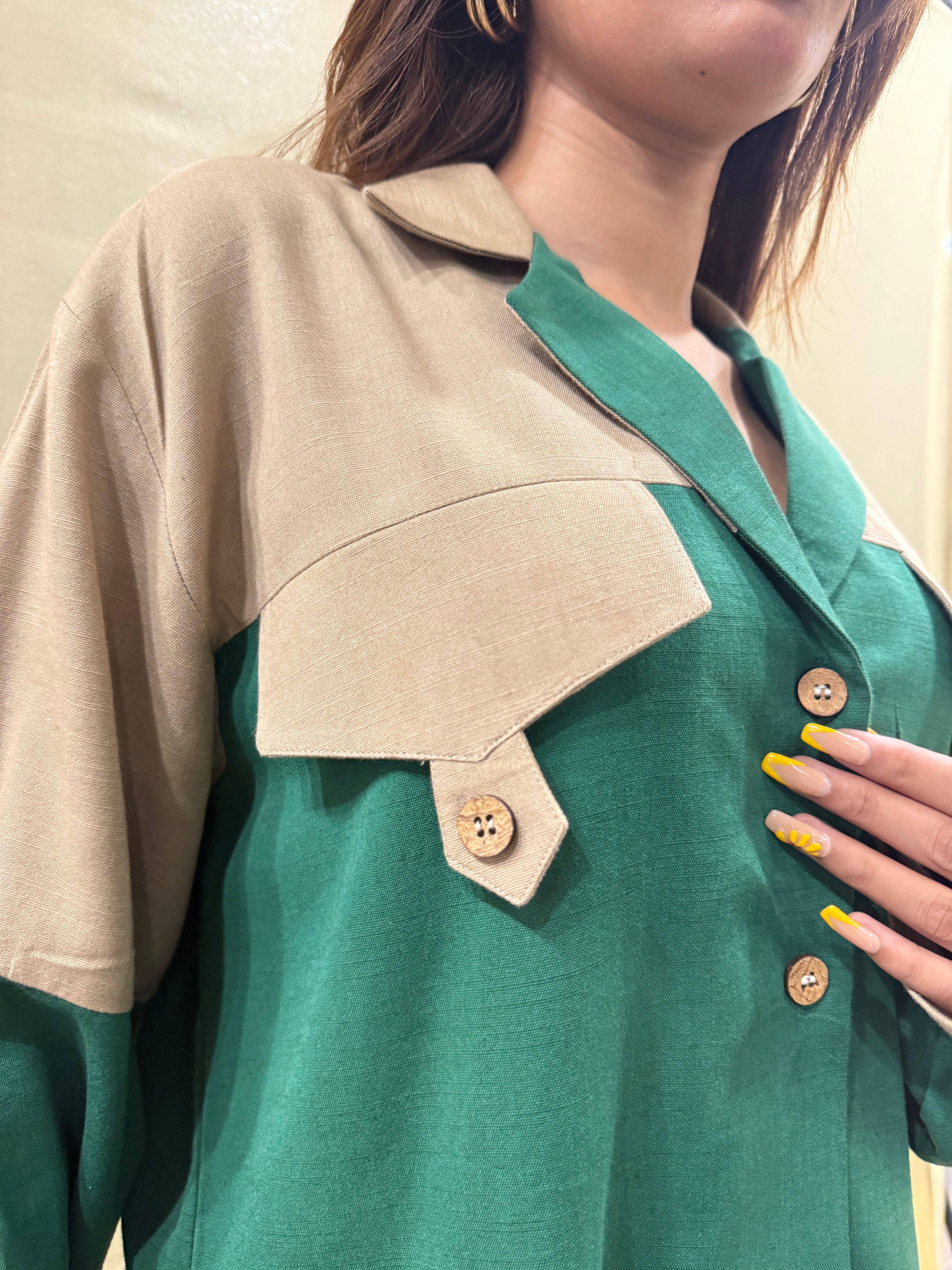 Verdant Trail Shirt Dress