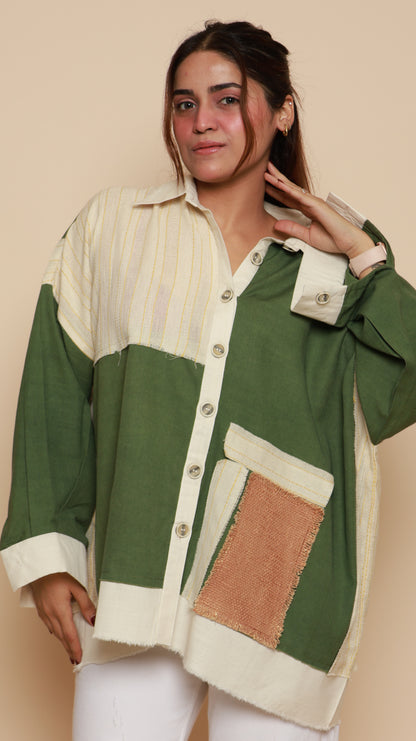 Raw Olive Patch Shirt