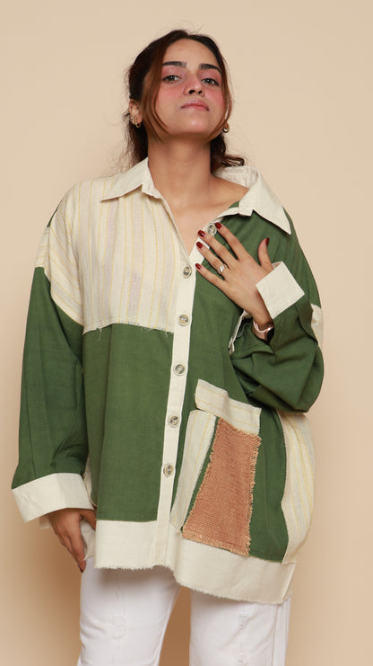 Raw Olive Patch Shirt