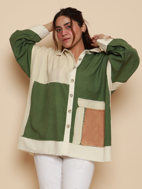 Raw Olive Patch Shirt