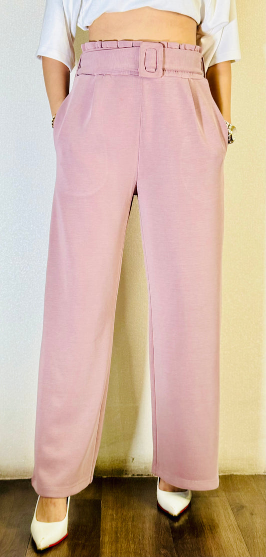 Mauve Belted Pants