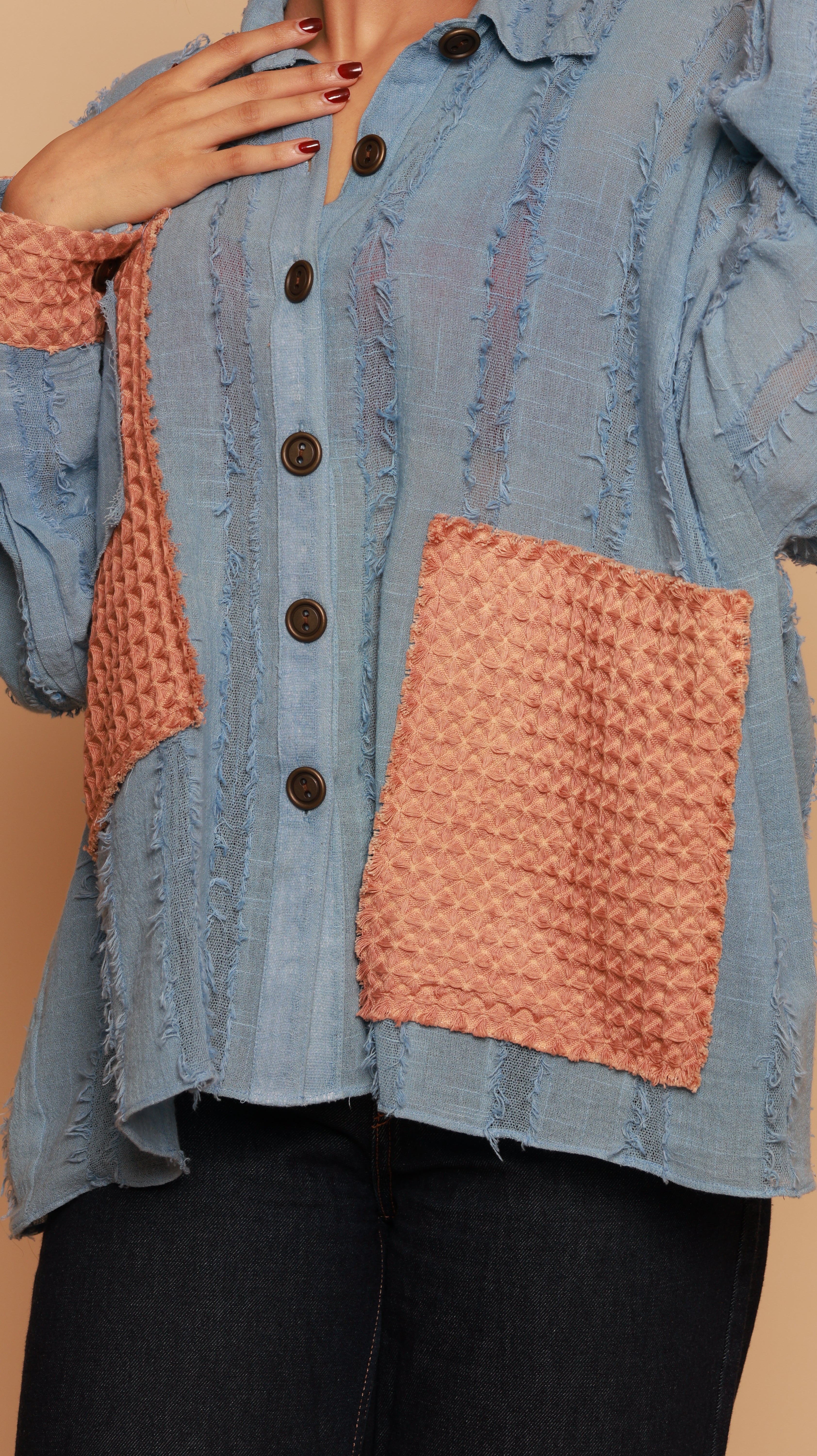 Waffle Blue Shirt
