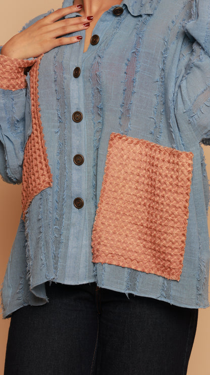 Waffle Blue Shirt