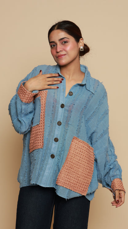 Waffle Blue Shirt