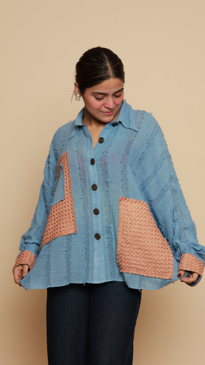 Waffle Blue Shirt