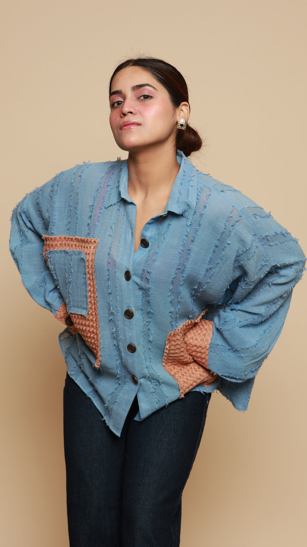 Waffle Blue Shirt