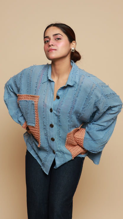 Waffle Blue Shirt