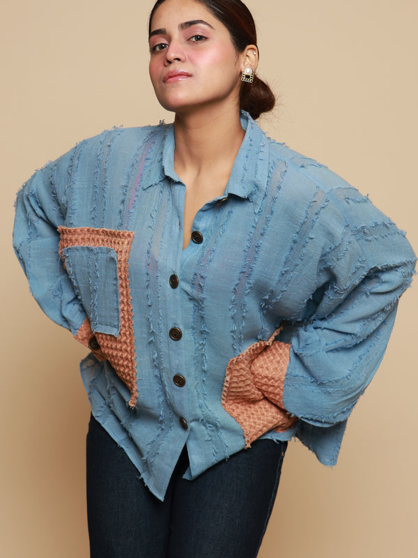 Waffle Blue Shirt