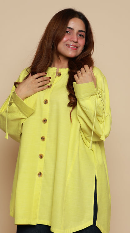 Yellow Drawcord Shirt