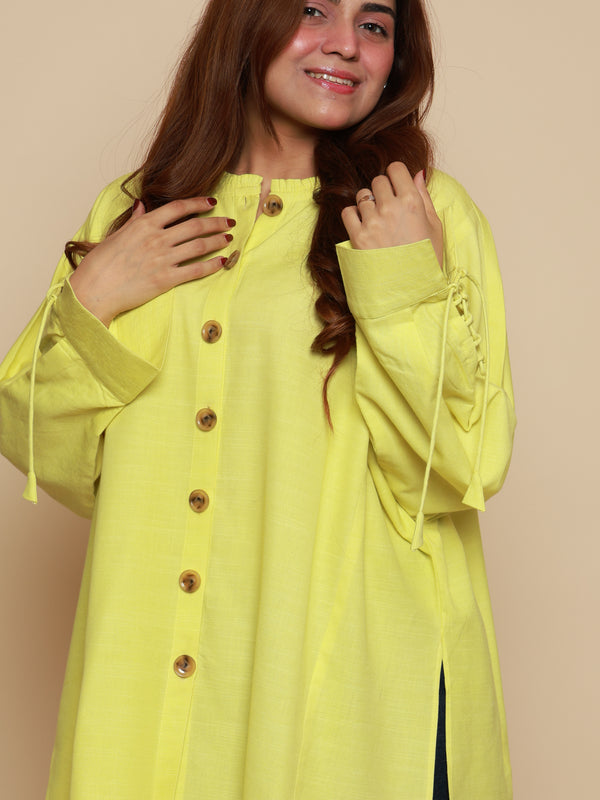 Yellow Drawcord Shirt