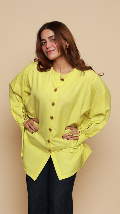 Yellow Drawcord Shirt