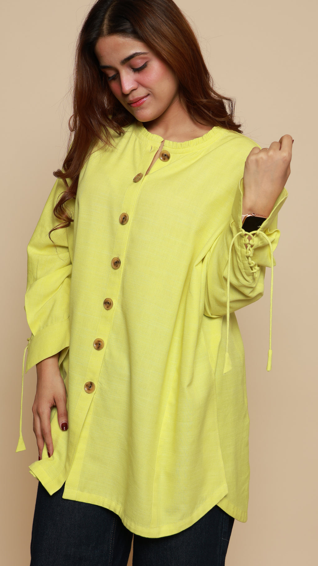 Yellow Drawcord Shirt