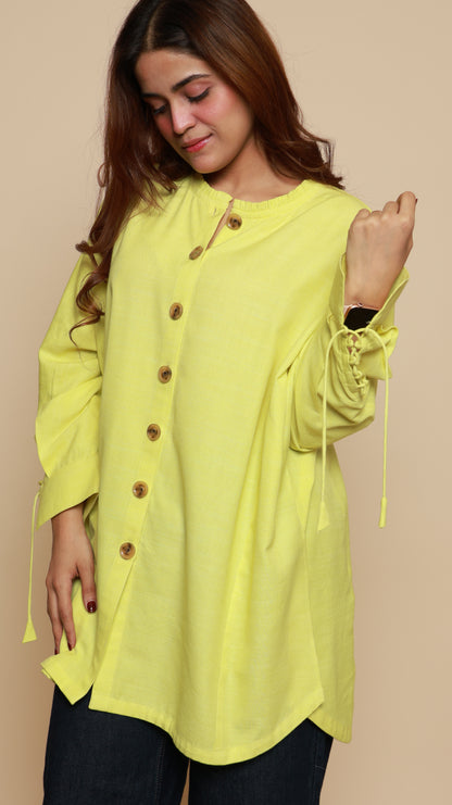 Yellow Drawcord Shirt